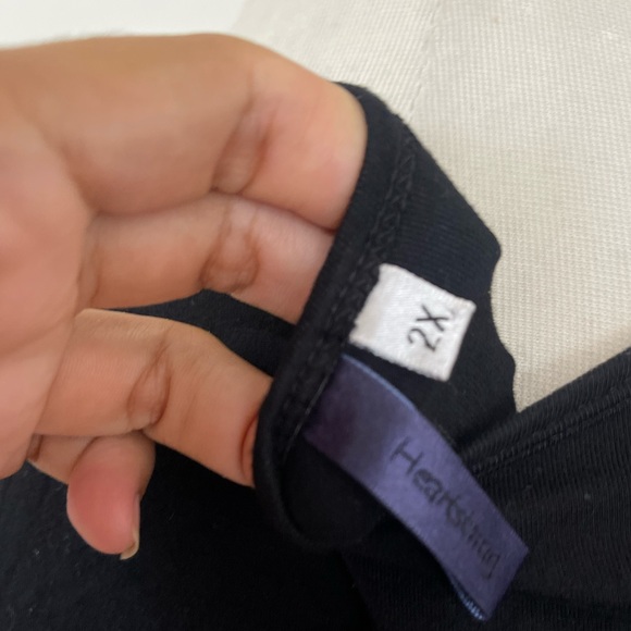 Plus Size Asymmetric Rushed Hem Midi Dress Black - Picture 6 of 10